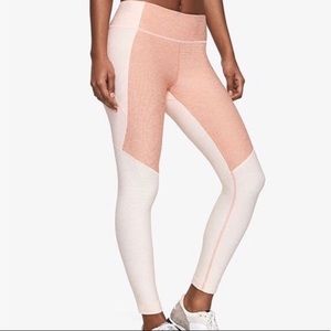 OUTDOOR VOICES “OV” Pink/peach/cream colorblock leggings in Small